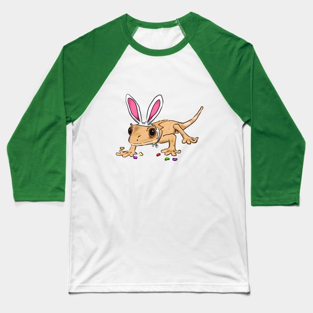 Funny Gecko Bunny, Easter Crested Gecko Baseball T-Shirt by sockdogs